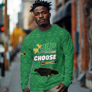 Personalized JLP Jamaica Labour Party Long Sleeve Shirt Build Back Stronger - African Pride