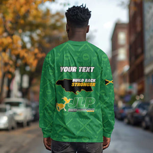 Personalized JLP Jamaica Labour Party Long Sleeve Shirt Build Back Stronger - African Pride