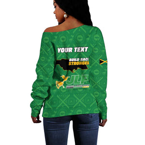 Personalized JLP Jamaica Labour Party Off Shoulder Sweater Build Back Stronger - African Pride