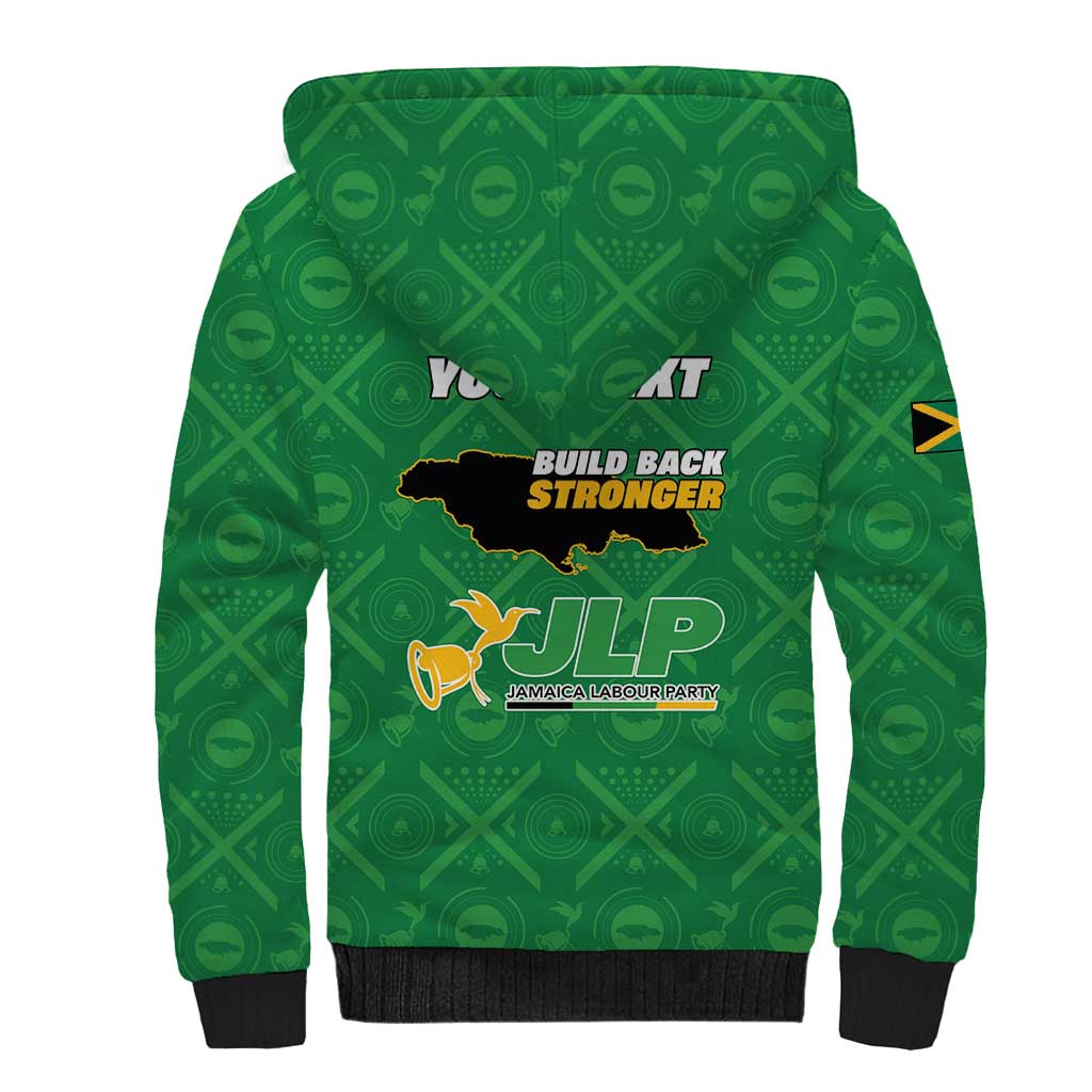 Personalized JLP Jamaica Labour Party Sherpa Hoodie Build Back Stronger - African Pride