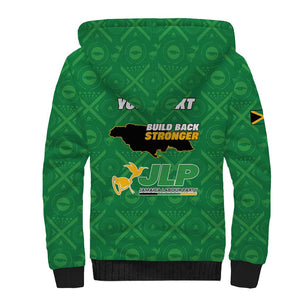 Personalized JLP Jamaica Labour Party Sherpa Hoodie Build Back Stronger - African Pride