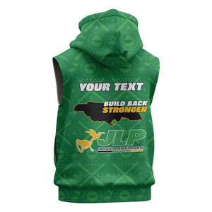 Personalized JLP Jamaica Labour Party Sleeveless Hoodie Build Back Stronger - African Pride