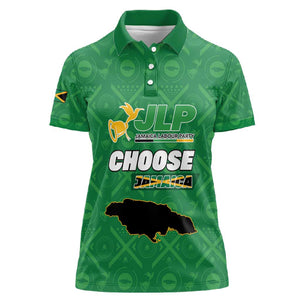 Personalized JLP Jamaica Labour Party Women Polo Shirt Build Back Stronger - African Pride