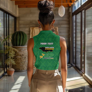 Personalized JLP Jamaica Labour Party Women Sleeveless Polo Shirt Build Back Stronger - African Pride