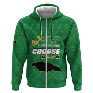 Personalized JLP Jamaica Labour Party Zip Hoodie Build Back Stronger - African Pride