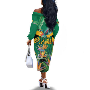 JLP 1PM Holness Off The Shoulder Long Sleeve Dress Jamaica Labour Party - African Pride