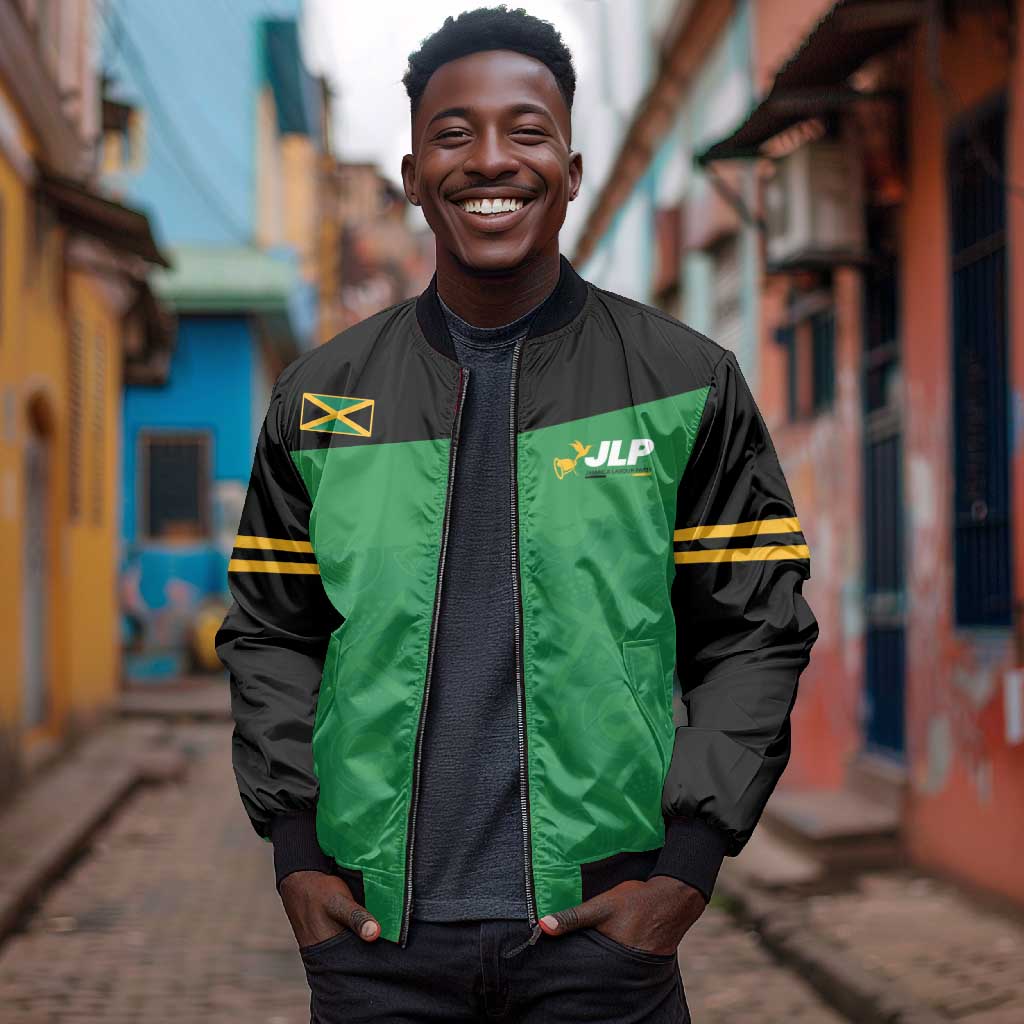 Personalized Jamaica Labour Party Supporters Bomber Jacket - African Pride