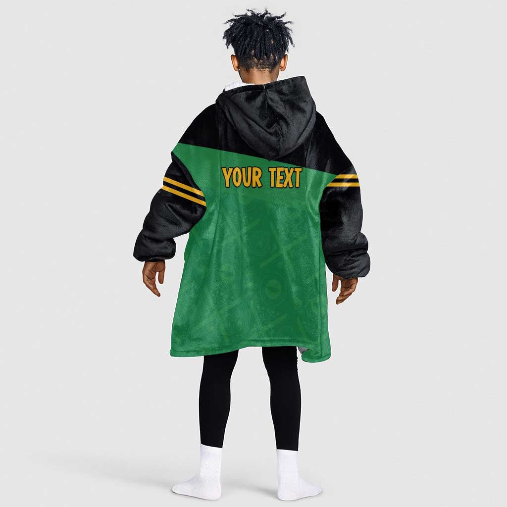 Personalized Jamaica Labour Party Supporters Kid Wearable Blanket Hoodie - African Pride