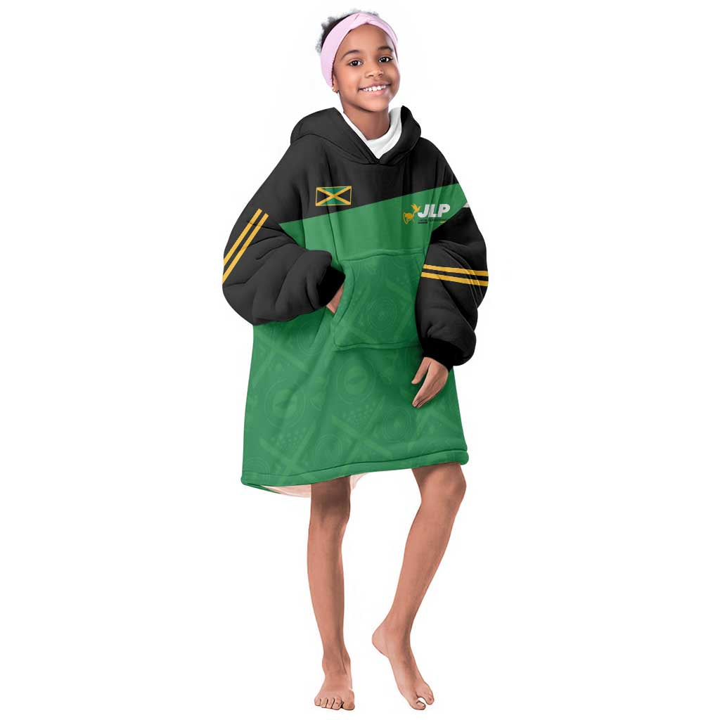 Personalized Jamaica Labour Party Supporters Kid Wearable Blanket Hoodie - African Pride