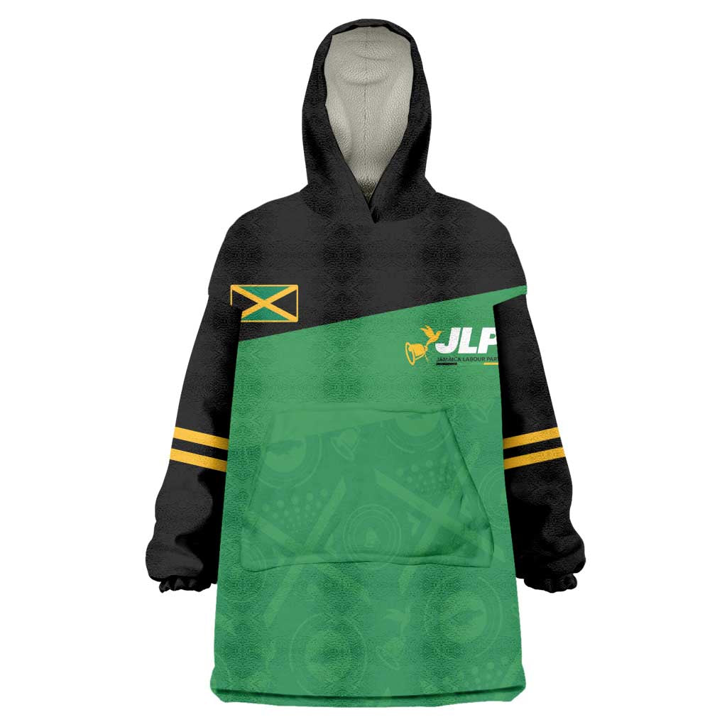 Personalized Jamaica Labour Party Supporters Kid Wearable Blanket Hoodie - African Pride