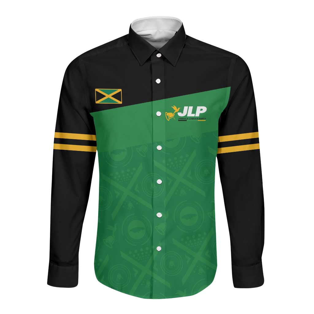 Personalized Jamaica Labour Party Supporters Long Sleeve Button Shirt - African Pride