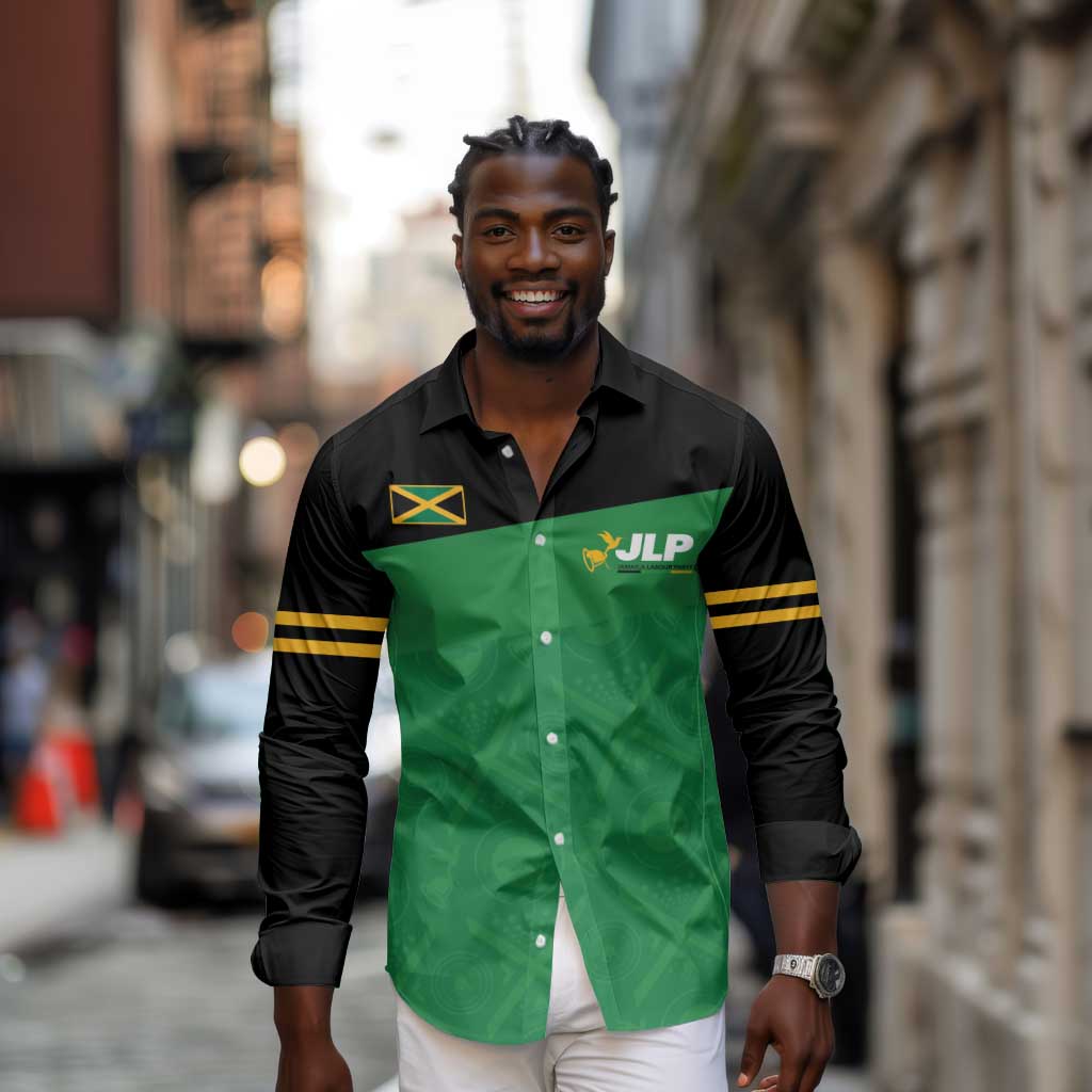 Personalized Jamaica Labour Party Supporters Long Sleeve Button Shirt - African Pride