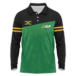 Personalized Jamaica Labour Party Supporters Long Sleeve Polo Shirt - African Pride