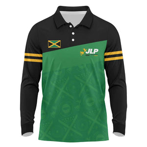 Personalized Jamaica Labour Party Supporters Long Sleeve Polo Shirt - African Pride