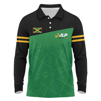 Personalized Jamaica Labour Party Supporters Long Sleeve Polo Shirt - African Pride