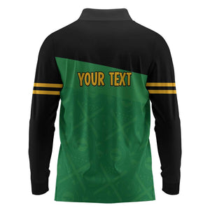 Personalized Jamaica Labour Party Supporters Long Sleeve Polo Shirt - African Pride