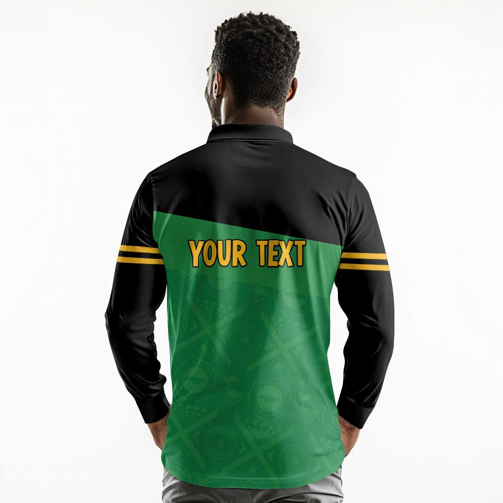 Personalized Jamaica Labour Party Supporters Long Sleeve Polo Shirt - African Pride