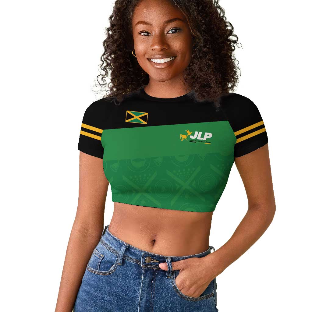 Personalized Jamaica Labour Party Supporters Raglan Cropped T shirt - African Pride