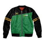 Personalized Jamaica Labour Party Supporters Sleeve Zip Bomber Jacket - African Pride