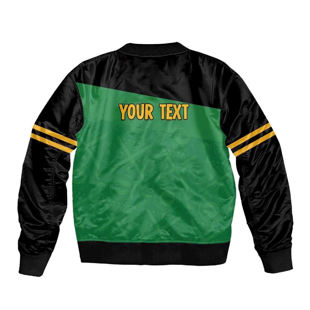 Personalized Jamaica Labour Party Supporters Sleeve Zip Bomber Jacket - African Pride