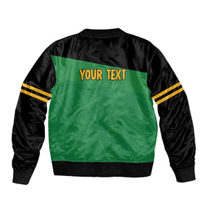 Personalized Jamaica Labour Party Supporters Sleeve Zip Bomber Jacket - African Pride