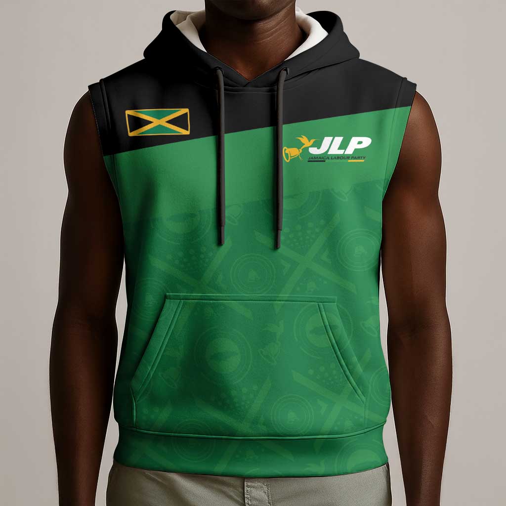 Personalized Jamaica Labour Party Supporters Sleeveless Hoodie - African Pride