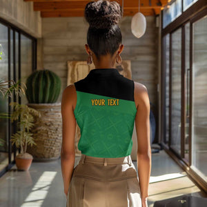 Personalized Jamaica Labour Party Supporters Women Sleeveless Polo Shirt - African Pride