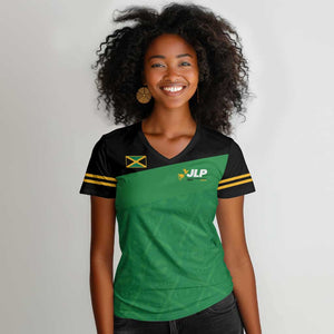 Personalized Jamaica Labour Party Supporters Women V-Neck T-Shirt - African Pride