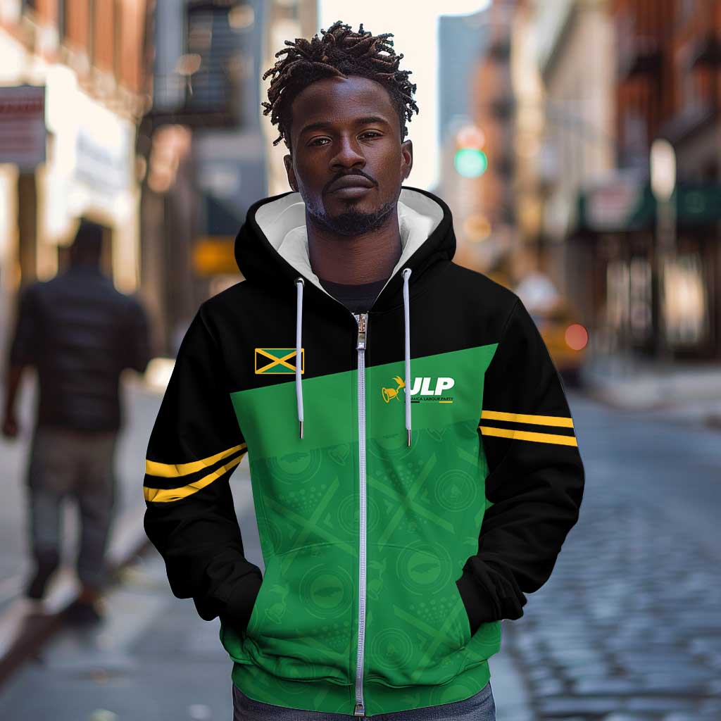 Personalized Jamaica Labour Party Supporters Zip Hoodie - African Pride