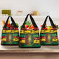 Personalised Rastafarian Lion Grocery Bag Cannabis Leaf Pattern