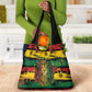 Personalised Rastafarian Lion Grocery Bag Cannabis Leaf Pattern