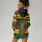 Personalised Rastafarian Lion Hoodie Dress Cannabis Leaf Pattern