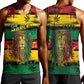 Personalised Rastafarian Lion Men Tank Top Cannabis Leaf Pattern