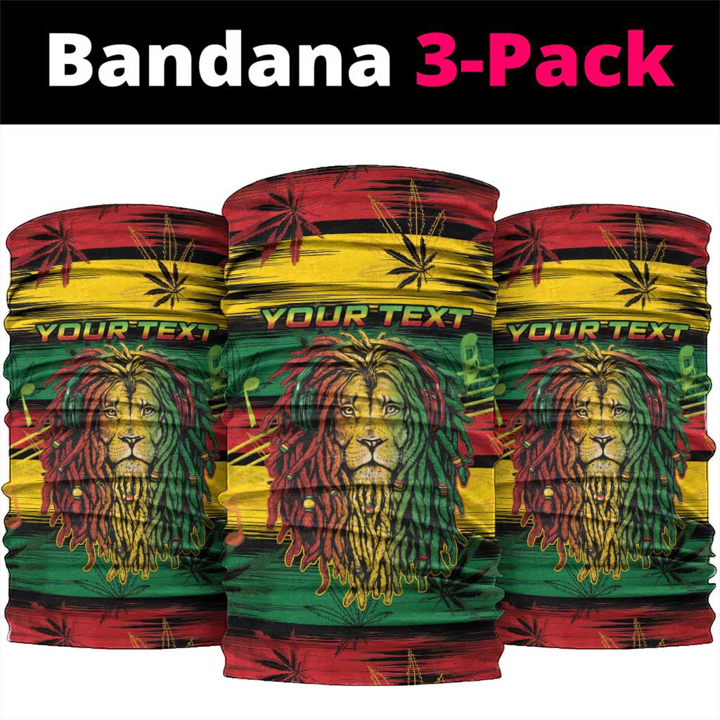 Personalised Rastafarian Lion Neck Gaiter Cannabis Leaf Pattern LT15