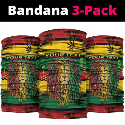 Personalised Rastafarian Lion Neck Gaiter Cannabis Leaf Pattern LT15