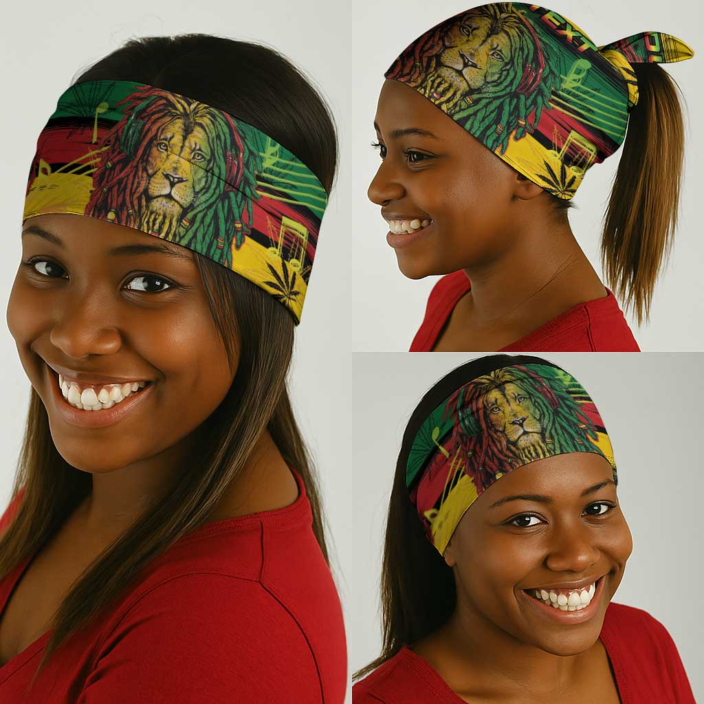 Personalised Rastafarian Lion Neck Gaiter Cannabis Leaf Pattern LT15