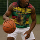 Personalised Rastafarian Lion Sleeveless Hoodie Cannabis Leaf Pattern - African Pride