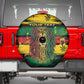 Personalised Rastafarian Lion Spare Tire Cover Cannabis Leaf Pattern