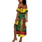 Personalised Rastafarian Lion Summer Maxi Dress Cannabis Leaf Pattern