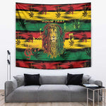Personalised Rastafarian Lion Tapestry Cannabis Leaf Pattern