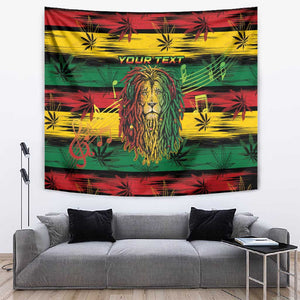 Personalised Rastafarian Lion Tapestry Cannabis Leaf Pattern