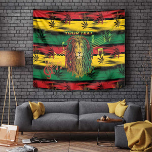 Personalised Rastafarian Lion Tapestry Cannabis Leaf Pattern