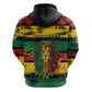 Personalised Rastafarian Lion Zip Hoodie Cannabis Leaf Pattern