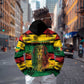 Personalised Rastafarian Lion Zip Hoodie Cannabis Leaf Pattern