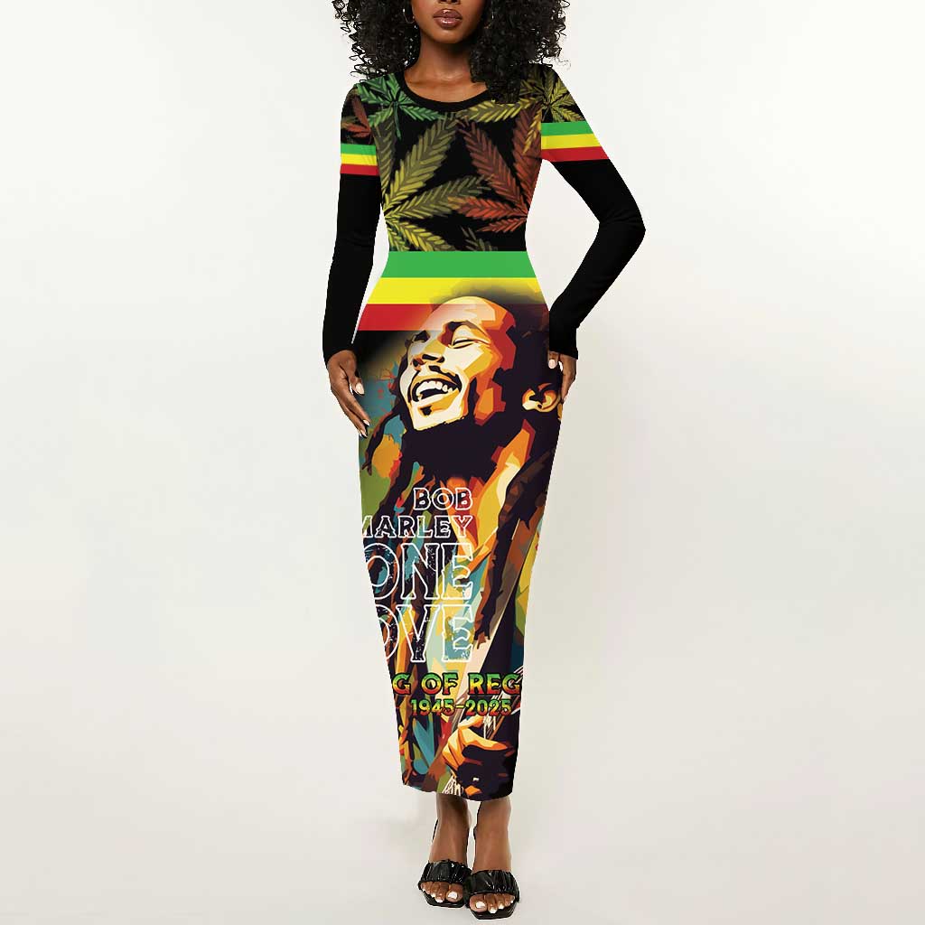 Jamaica Legend Bob Birthday Long Sleeve Bodycon Dress Thank You For The Memories LT15