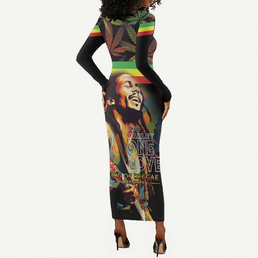 Jamaica Legend Bob Birthday Long Sleeve Bodycon Dress Thank You For The Memories LT15