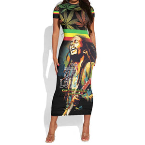 Jamaica Legend Bob Birthday Short Sleeve Bodycon Dress Thank You For The Memories LT15