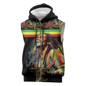 Jamaica Legend Bob Birthday Sleeveless Zip Hoodie Thank You For The Memories - African Pride