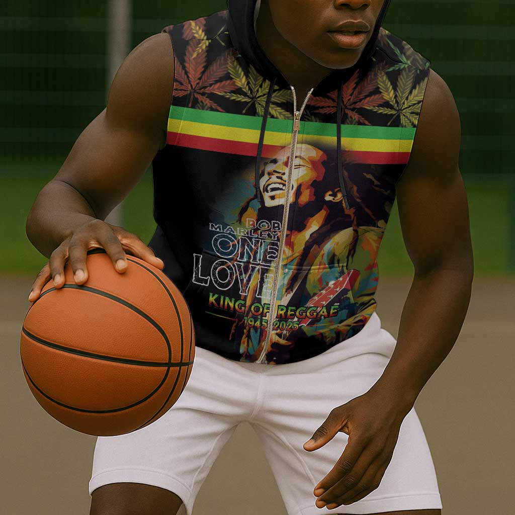 Jamaica Legend Bob Birthday Sleeveless Zip Hoodie Thank You For The Memories - African Pride