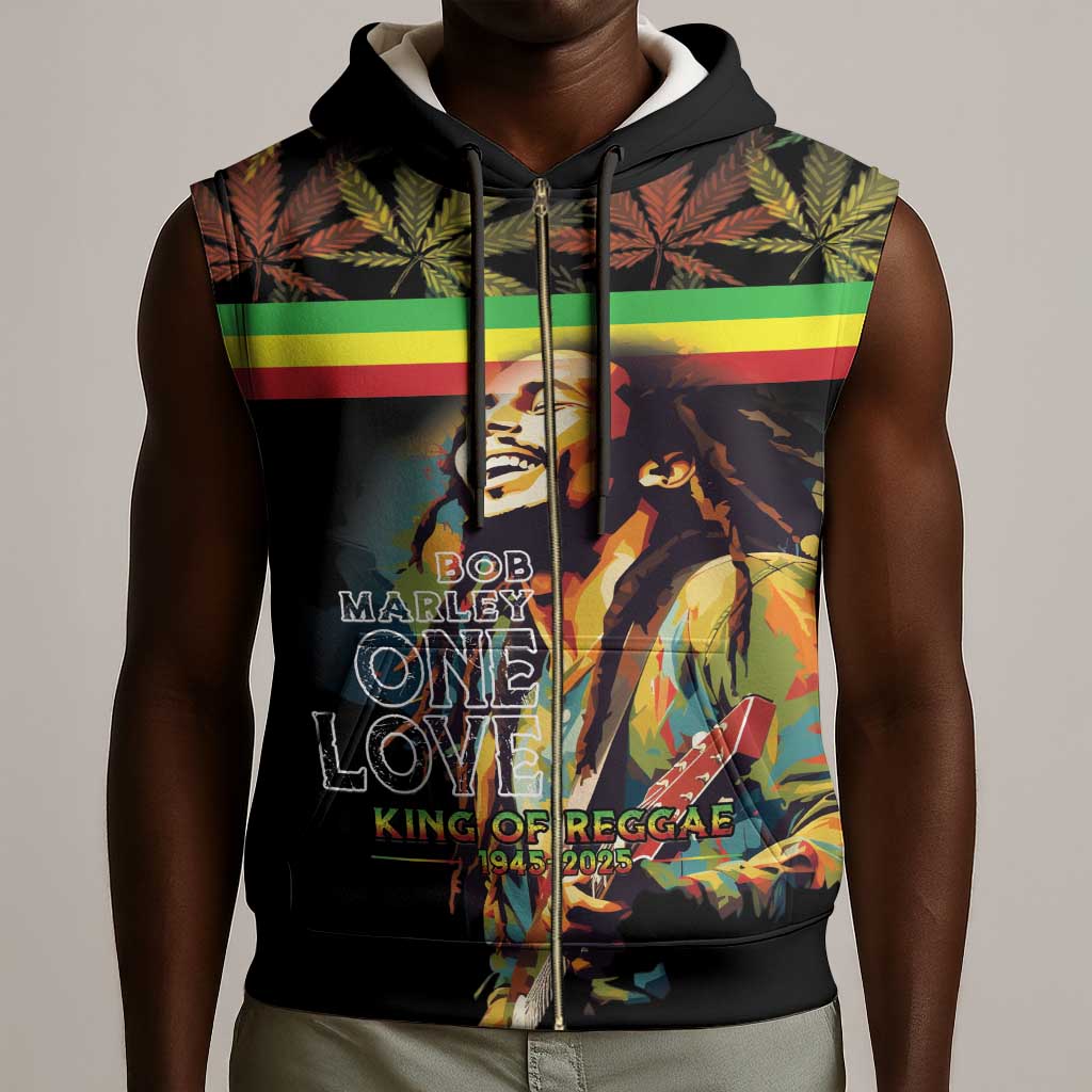 Jamaica Legend Bob Birthday Sleeveless Zip Hoodie Thank You For The Memories - African Pride